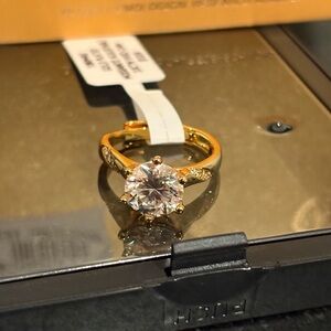 3ct Moissanite GRA Certified Adjustable Gold Plated Ring Retail:$1339